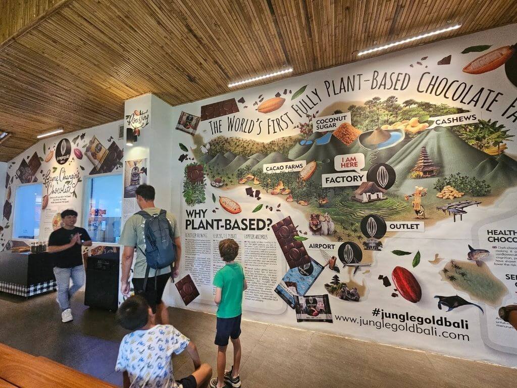 Junglegold Chocolate Factory met kinderen Bezoek aan Junglegold Chocolate Factory onderweg van Lovina naar Canggu met kinderen – proeven en leren over chocolade